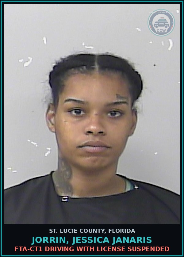 Booking mugshot of Jorrin, Jessica Janaris in St. Lucie County