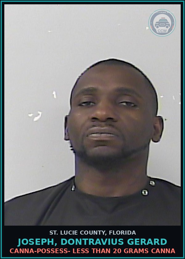 Booking mugshot of Joseph, Dontravius Gerard in St. Lucie County