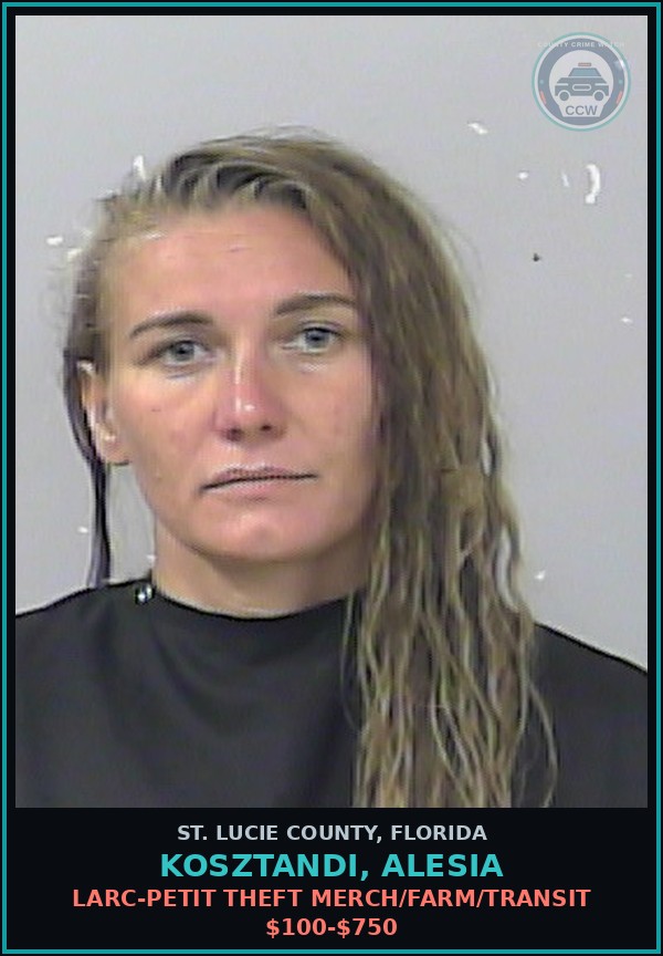 Booking mugshot of Kosztandi, Alesia in St. Lucie County
