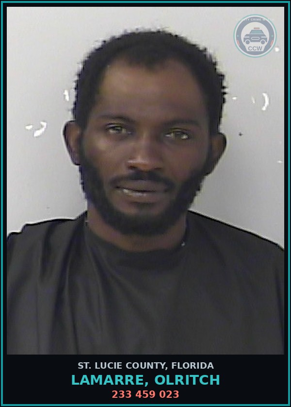 Booking mugshot of Lamarre, Olritch in St. Lucie County