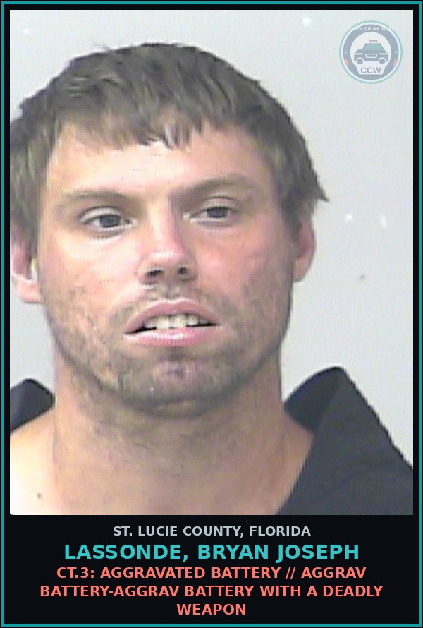 Booking mugshot of Lassonde, Bryan Joseph in St. Lucie County