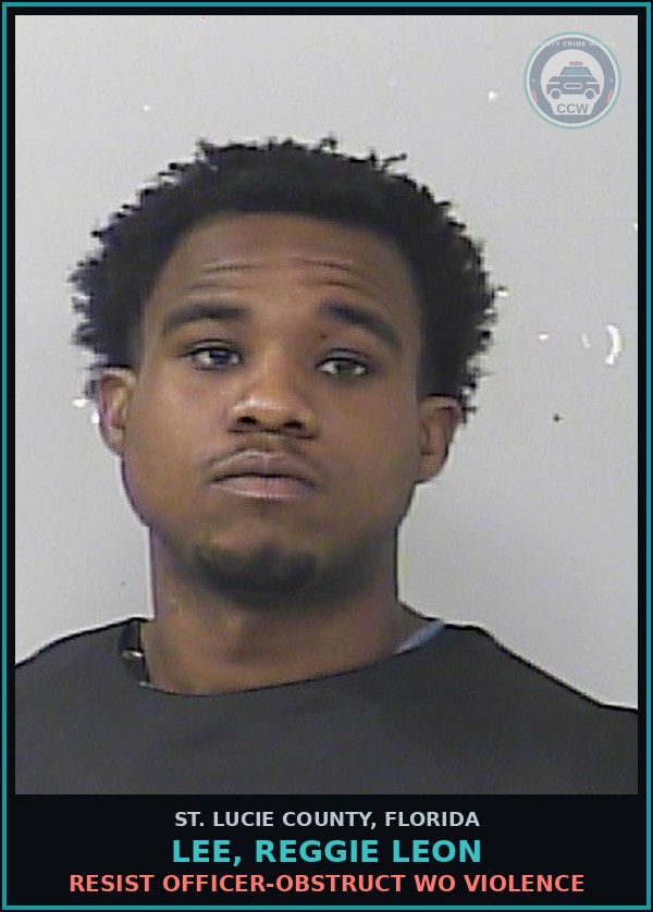 Booking mugshot of Lee, Reggie Leon in St. Lucie County