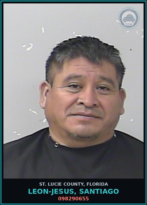 Booking mugshot of Leon-jesus, Santiago in St. Lucie County