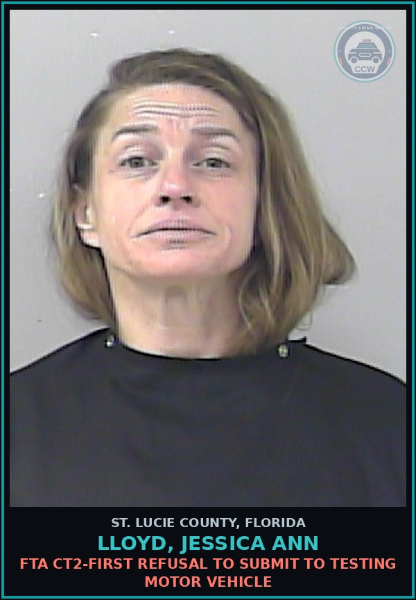 Booking mugshot of Lloyd, Jessica Ann in St. Lucie County