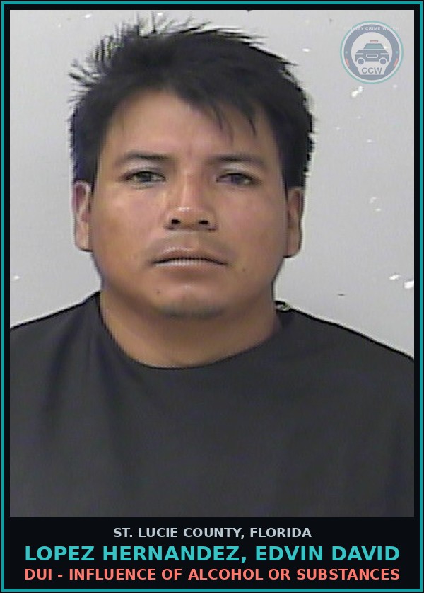 Booking mugshot of Lopez Hernandez, Edvin David in St. Lucie County