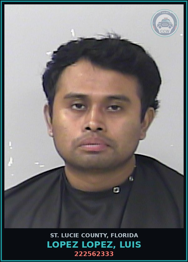 Booking mugshot of Lopez Lopez, Luis in St. Lucie County