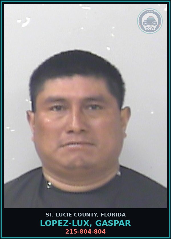 Booking mugshot of Lopez-lux, Gaspar in St. Lucie County