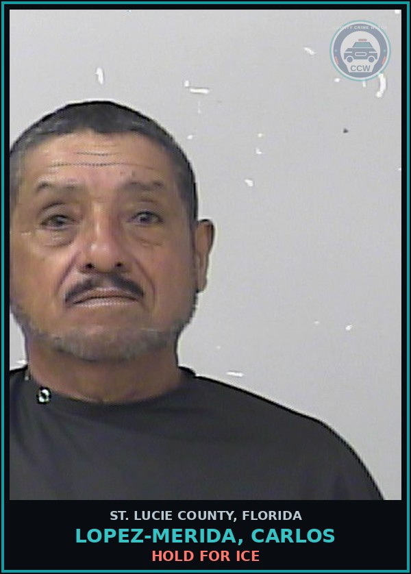 Booking mugshot of Lopez-merida, Carlos in St. Lucie County