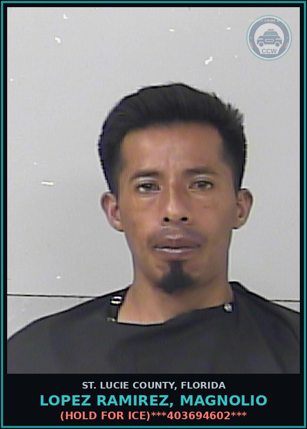 Booking mugshot of Lopez Ramirez, Magnolio in St. Lucie County