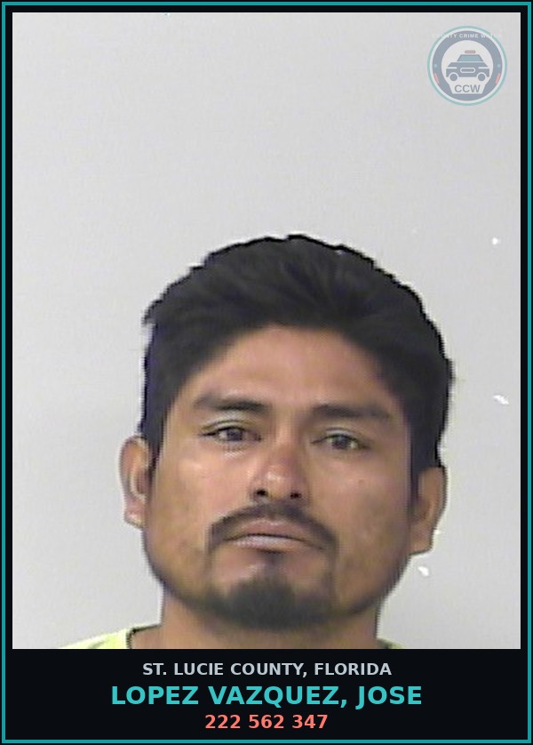 Booking mugshot of Lopez Vazquez, Jose in St. Lucie County