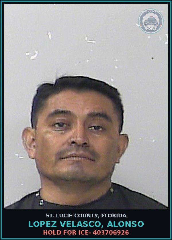 Booking mugshot of Lopez Velasco, Alonso in St. Lucie County
