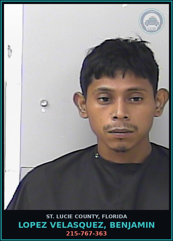 Booking mugshot of Lopez Velasquez, Benjamin in St. Lucie County