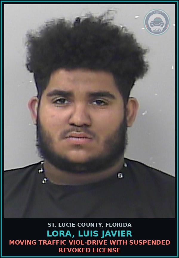 Booking mugshot of Lora, Luis Javier in St. Lucie County
