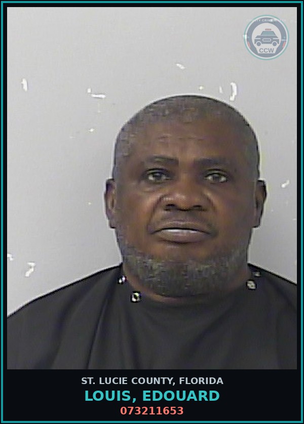 Booking mugshot of Louis, Edouard in St. Lucie County