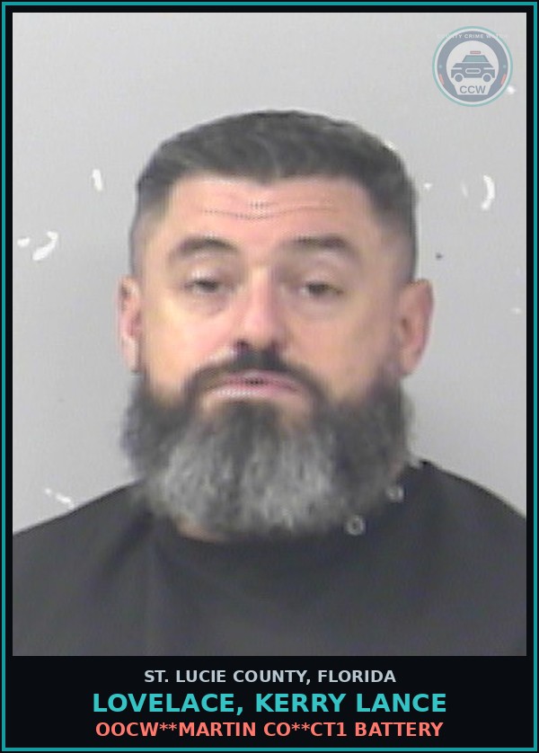 Booking mugshot of Lovelace, Kerry Lance in St. Lucie County