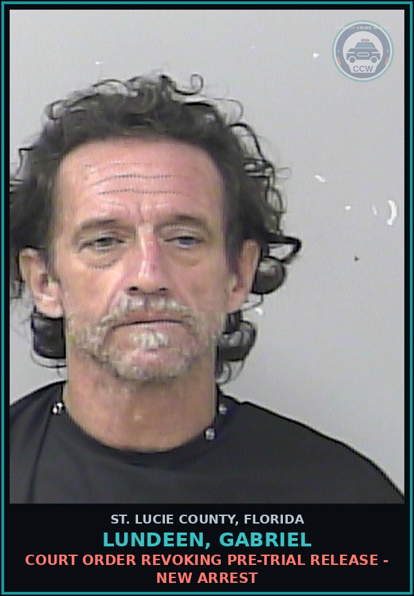 Booking mugshot of Lundeen, Gabriel in St. Lucie County