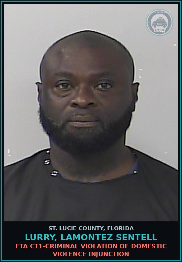 Booking mugshot of Lurry, Lamontez Sentell in St. Lucie County