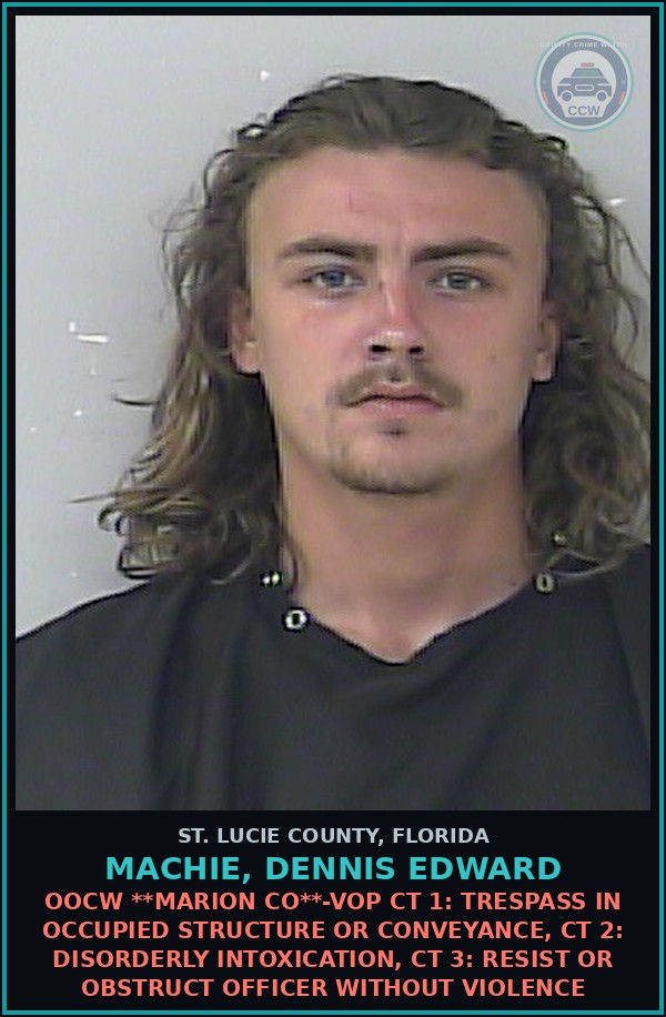 Booking mugshot of Machie, Dennis Edward in St. Lucie County