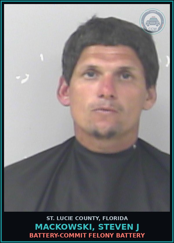 Booking mugshot of Mackowski, Steven J in St. Lucie County