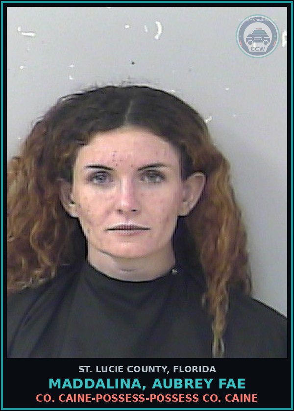 Booking mugshot of Maddalina, Aubrey Fae in St. Lucie County