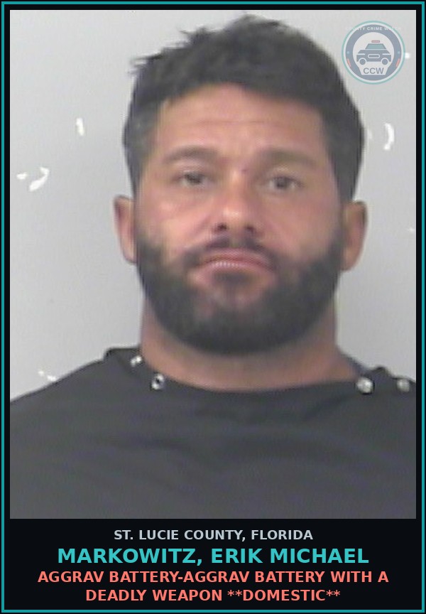 Booking mugshot of Markowitz, Erik Michael in St. Lucie County