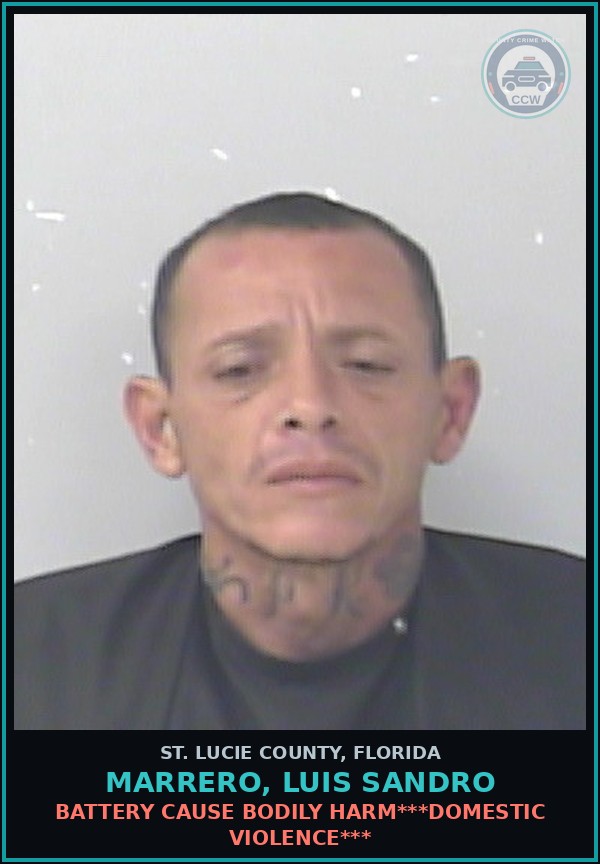Booking mugshot of Marrero, Luis Sandro in St. Lucie County