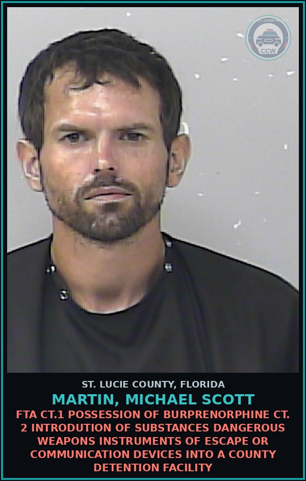 Booking mugshot of Martin, Michael Scott in St. Lucie County
