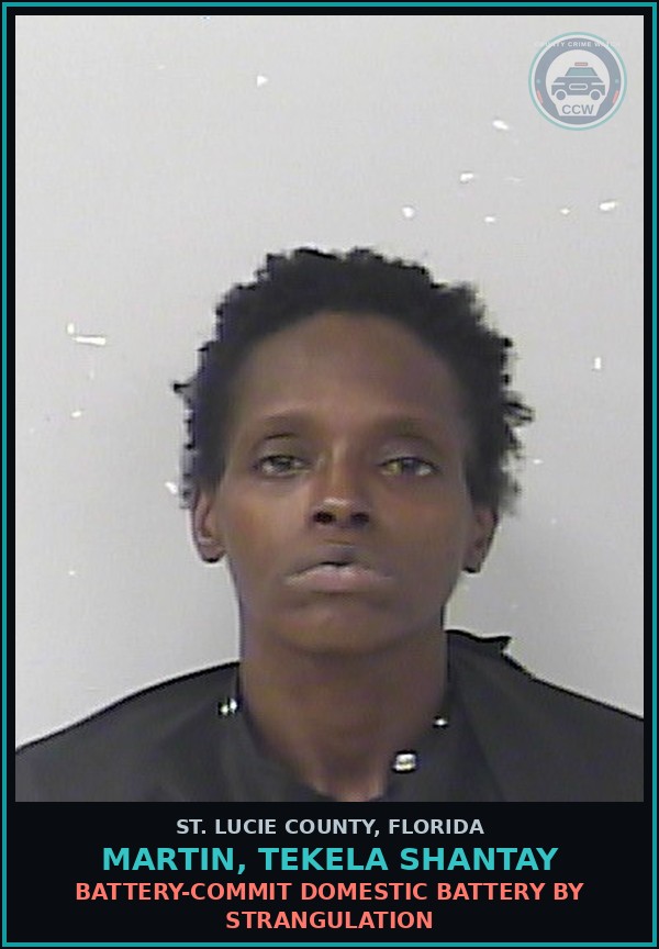 Booking mugshot of Martin, Tekela Shantay in St. Lucie County
