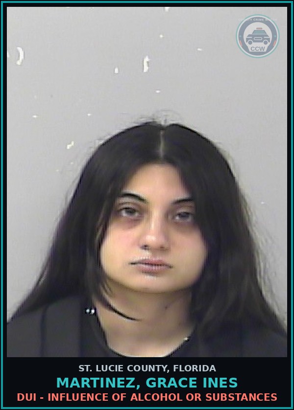Booking mugshot of Martinez, Grace Ines in St. Lucie County