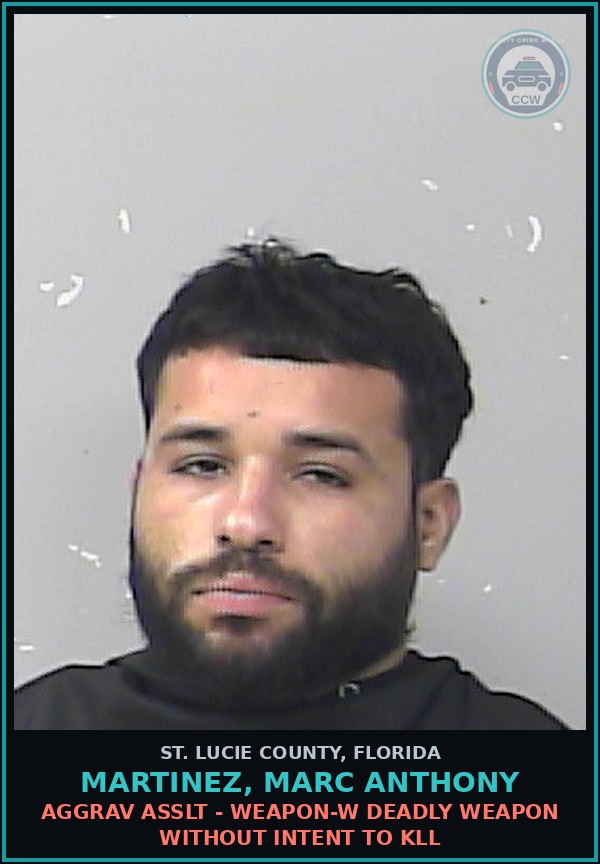 Booking mugshot of Martinez, Marc Anthony in St. Lucie County