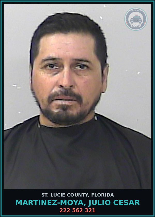Booking mugshot of Martinez-moya, Julio Cesar in St. Lucie County