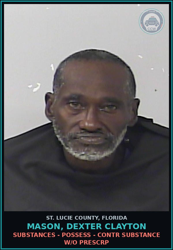Booking mugshot of Mason, Dexter Clayton in St. Lucie County
