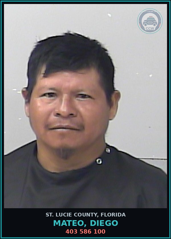 Booking mugshot of Mateo, Diego in St. Lucie County