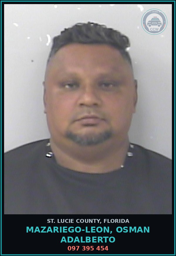 Booking mugshot of Mazariego-leon, Osman Adalberto in St. Lucie County