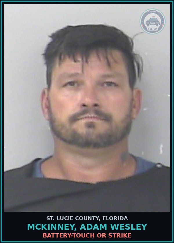 Booking mugshot of Mckinney, Adam Wesley in St. Lucie County