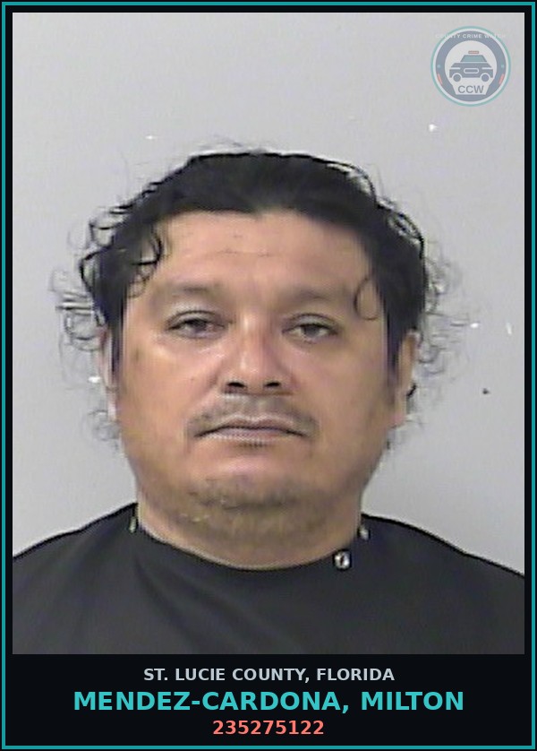 Booking mugshot of Mendez-cardona, Milton in St. Lucie County