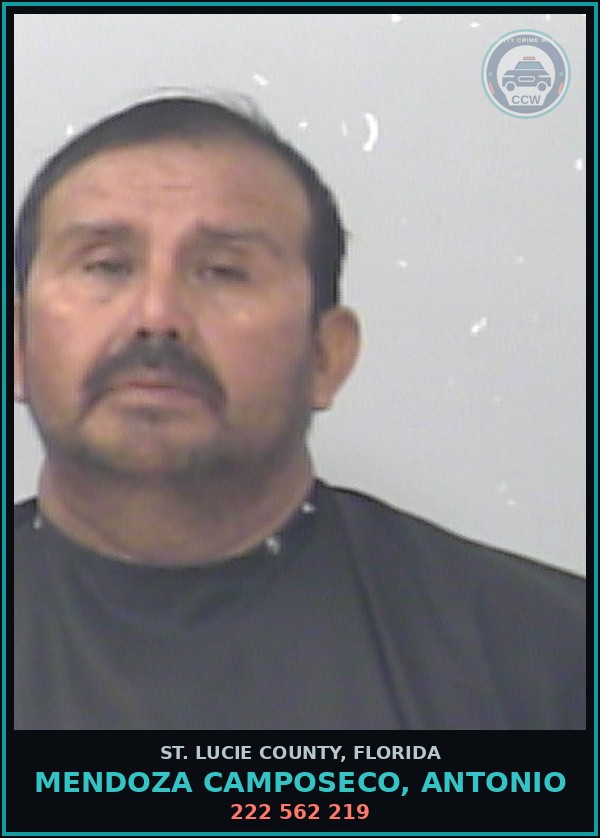 Booking mugshot of Mendoza Camposeco, Antonio in St. Lucie County