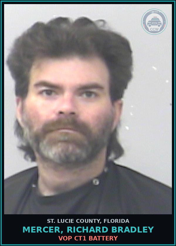 Booking mugshot of Mercer, Richard Bradley in St. Lucie County