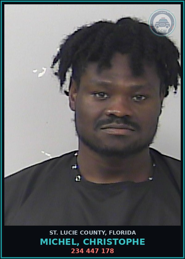 Booking mugshot of Michel, Christophe in St. Lucie County