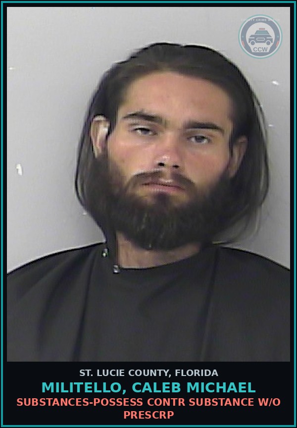 Booking mugshot of Militello, Caleb Michael in St. Lucie County