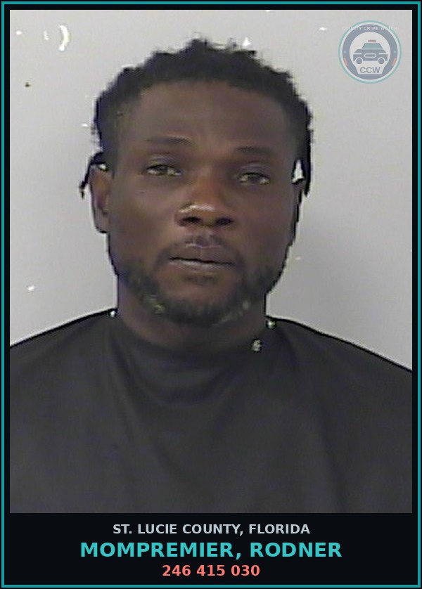 Booking mugshot of Mompremier, Rodner in St. Lucie County