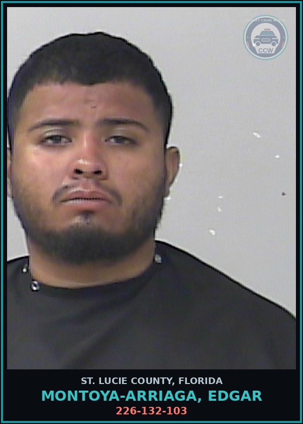 Booking mugshot of Montoya-arriaga, Edgar in St. Lucie County