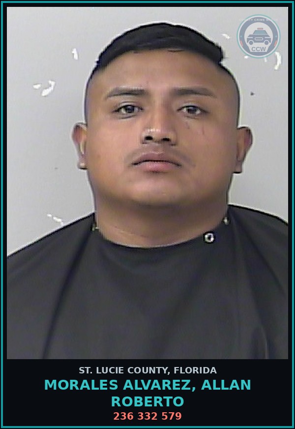 Booking mugshot of Morales Alvarez, Allan Roberto in St. Lucie County