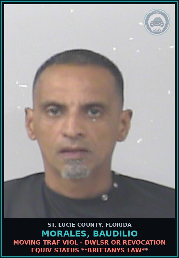 Booking mugshot of Morales, Baudilio in St. Lucie County