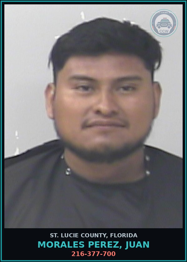 Booking mugshot of Morales Perez, Juan in St. Lucie County
