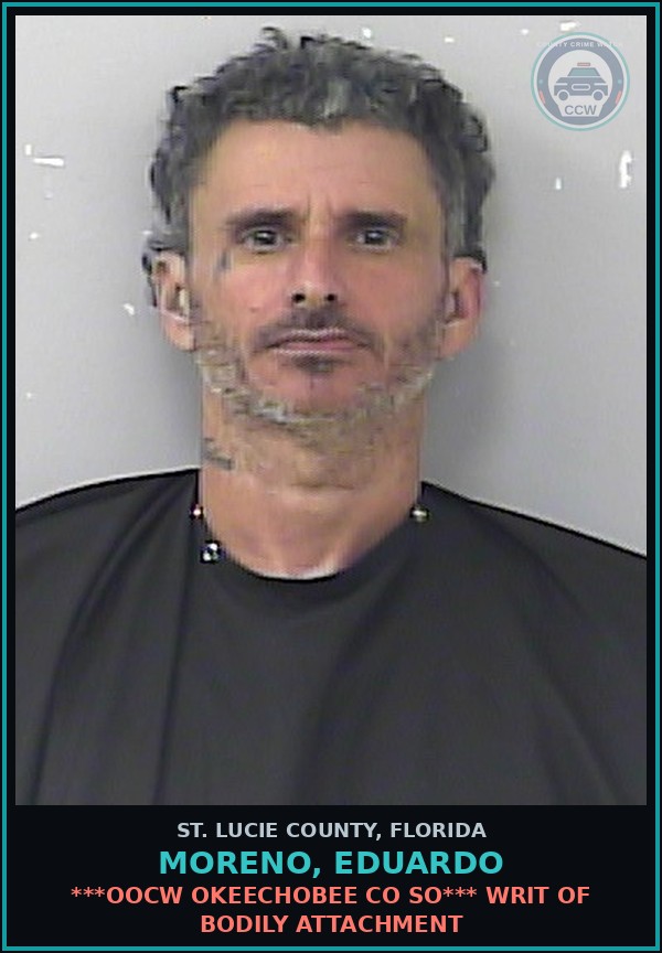 Booking mugshot of Moreno, Eduardo in St. Lucie County