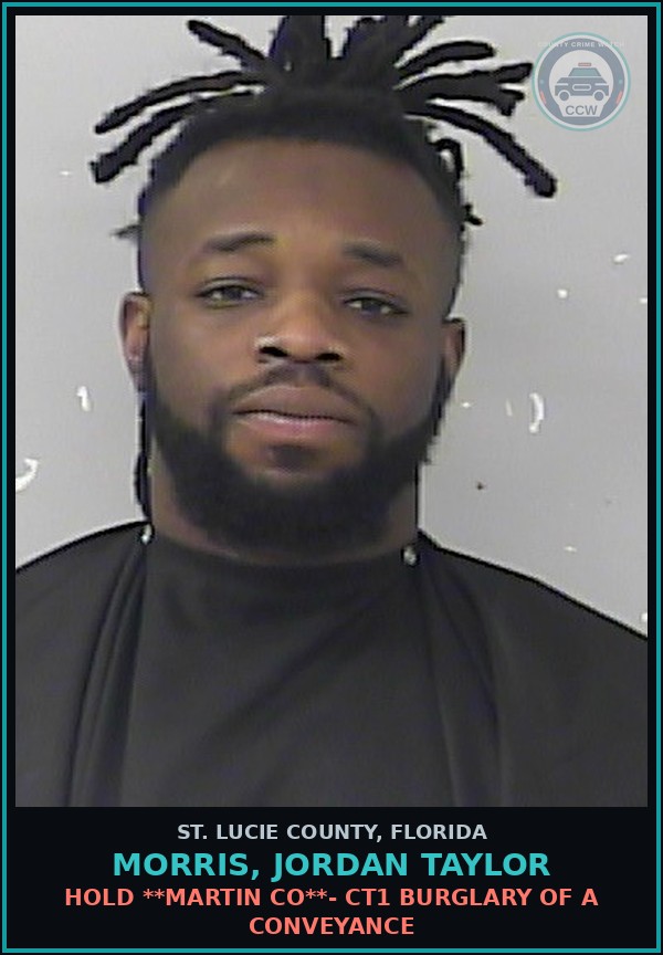 Booking mugshot of Morris, Jordan Taylor in St. Lucie County