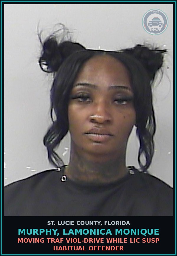 Booking mugshot of Murphy, Lamonica Monique in St. Lucie County