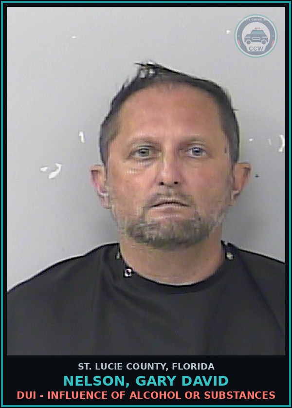 Booking mugshot of Nelson, Gary David in St. Lucie County