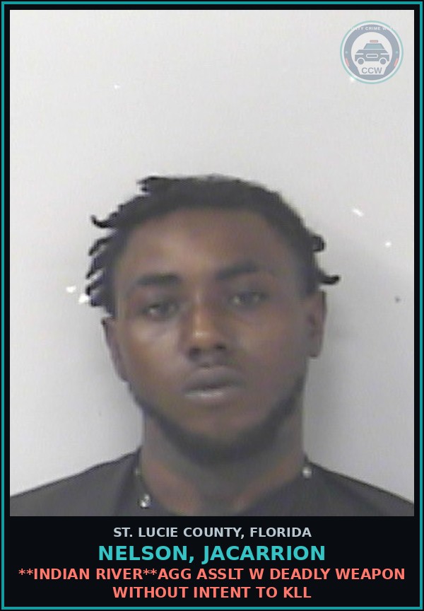 Booking mugshot of Nelson, Jacarrion in St. Lucie County